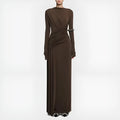 Women's solid colour polyester pencil dress in brown, black, pink, red, green colours, sizes S to XL