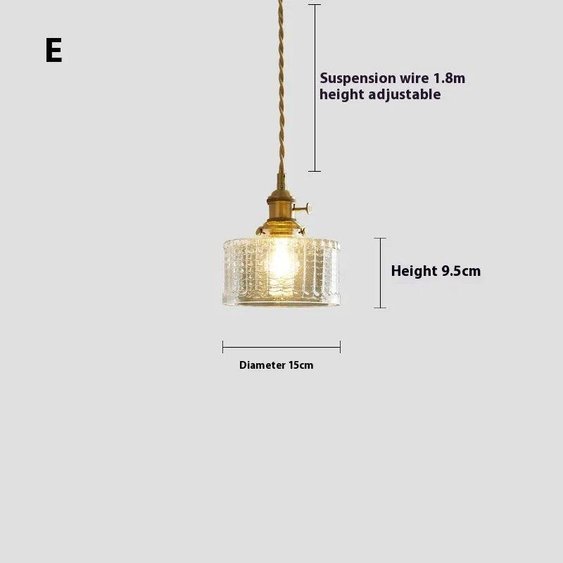American retro style bedside droplight pendant lamp with warm light