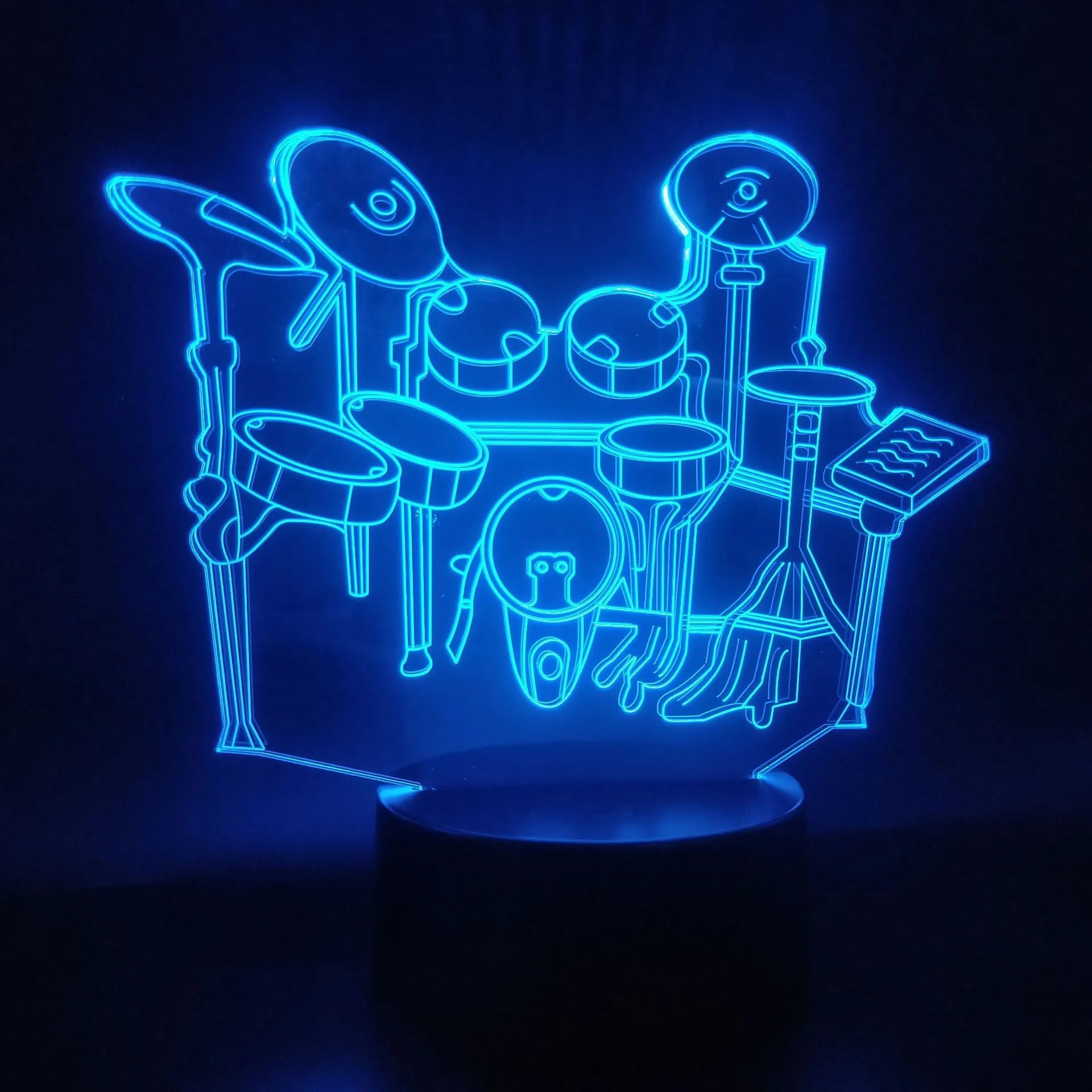 3D acrylic drum kit night light on ABS base with remote control