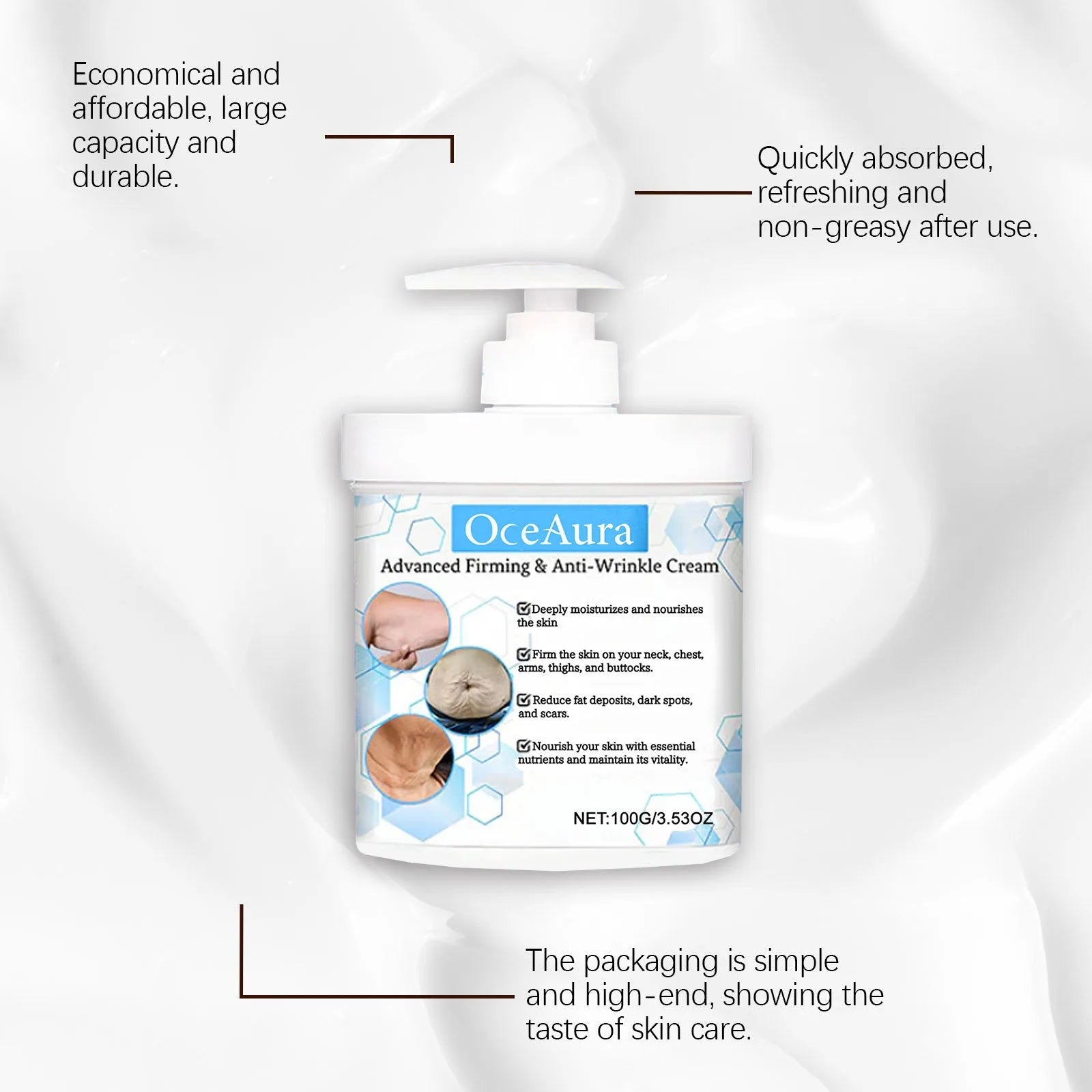 100g jar of gentle body moisturiser with glycerin, hyaluronic acid, nicotinamide and coffee extract