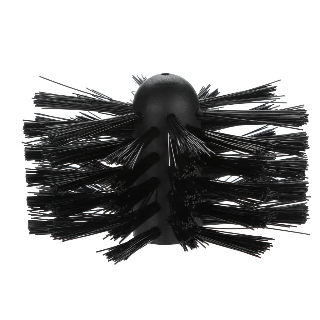 Flexible chimney cleaning brush with nylon bristles and 600mm bendable rod for duct maintenance