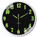 20cm modern wall clock with luminous numbers in plastic construction