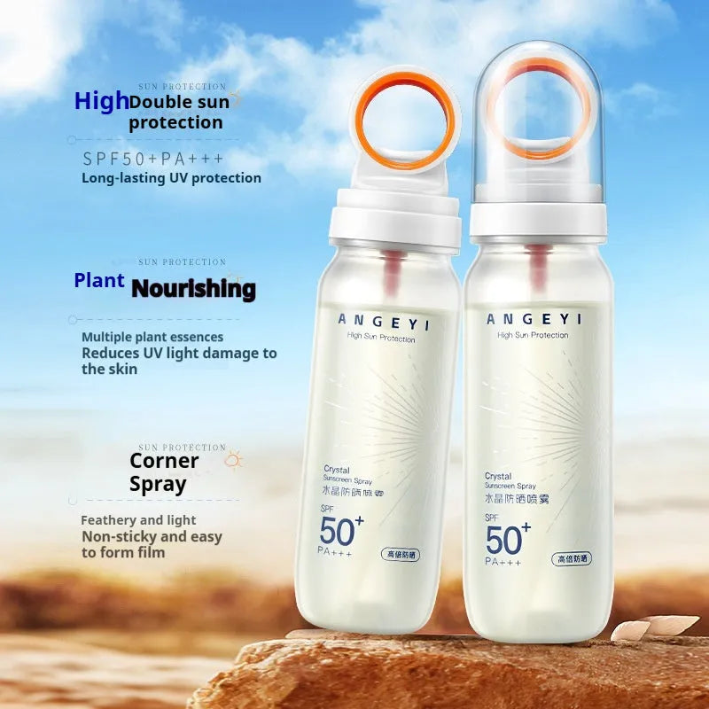 Crystal Sunscreen Spray SPF50 90ml bottle for UV protection