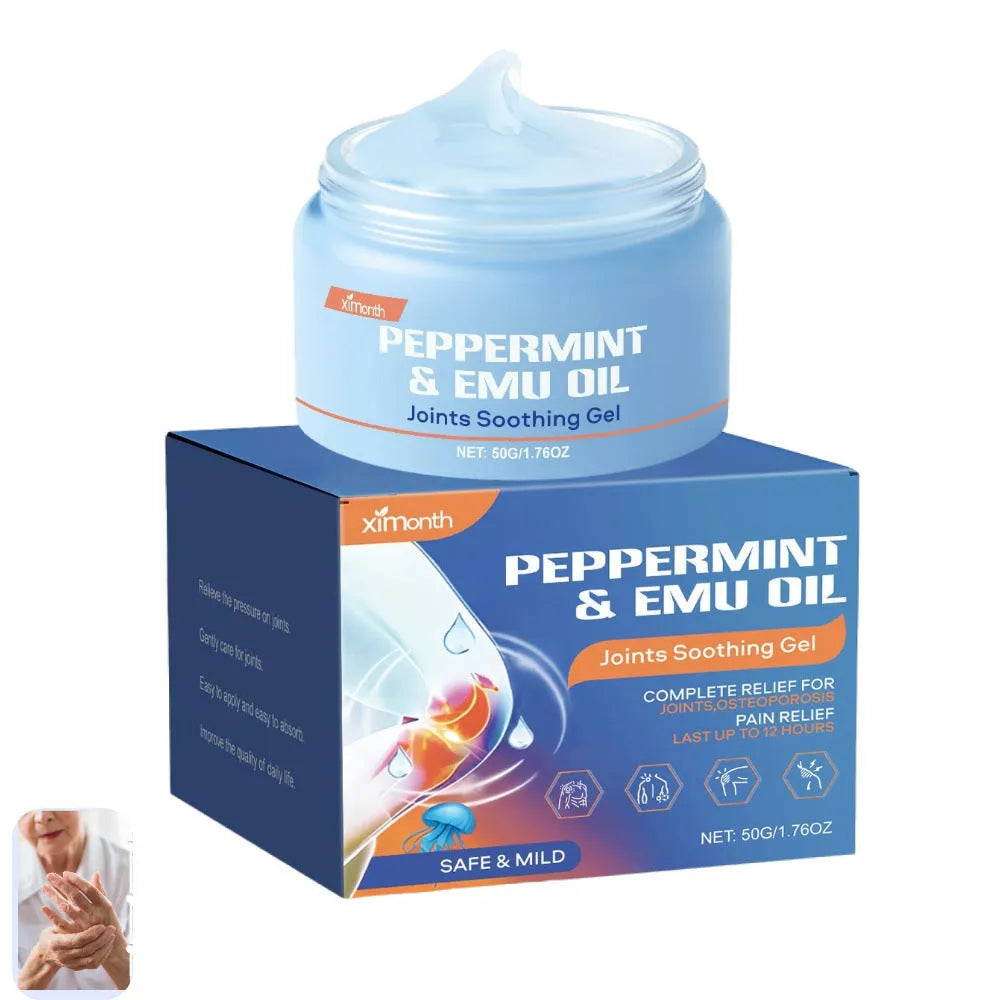 50g tube of menthol and emu oil joint soothing gel for muscle relief.
