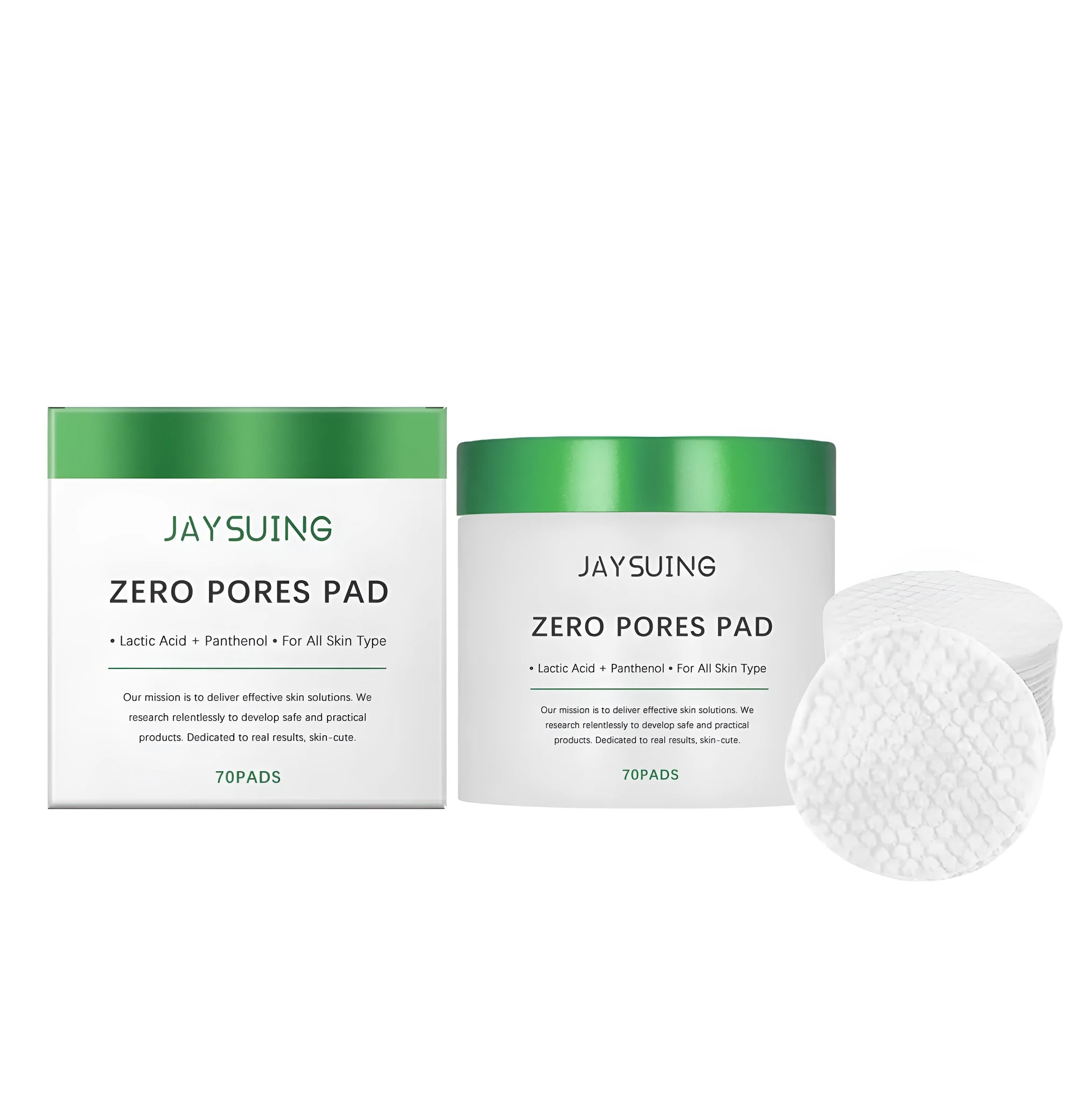 Pack of 70 individually wrapped moisturising and cleaning skincare pads with lactic acid and hyaluronic acid