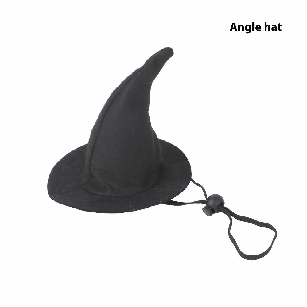Cloth Halloween hat for pets with embossed pumpkin face design