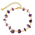 18K copper geometric women's bracelet with irregular turquoise stones and crystals in multiple colours.