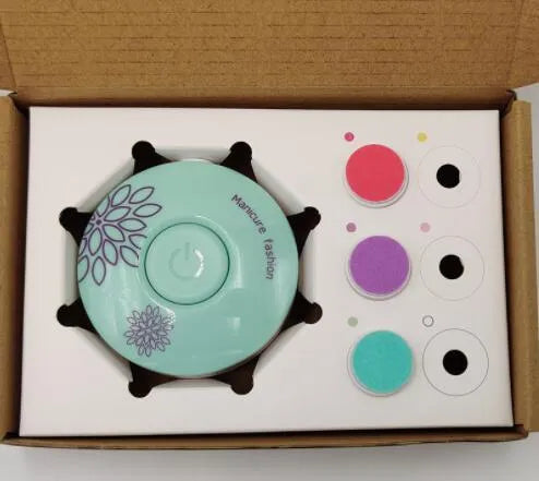 Red and green baby electric nail polisher sets with six grinding heads for newborn grooming