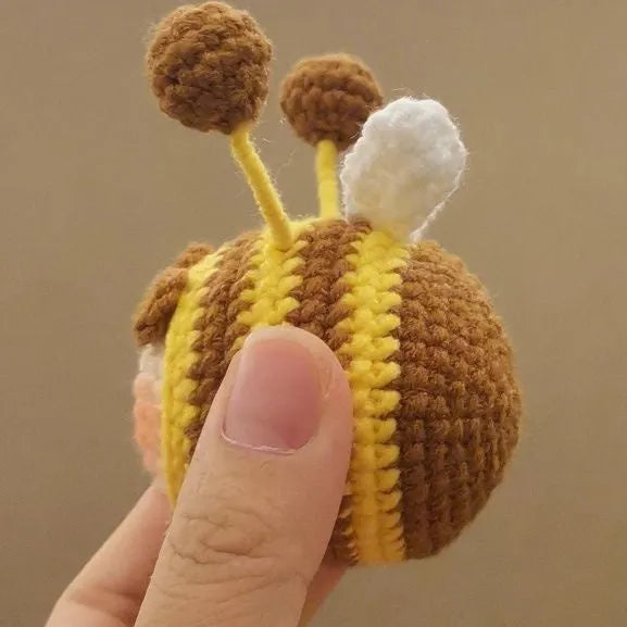 Handmade crocheted bee colony plush ornament for woolen doll displays