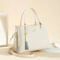 Women's horizontal square PU handbag with slit pocket in ethnic colour options