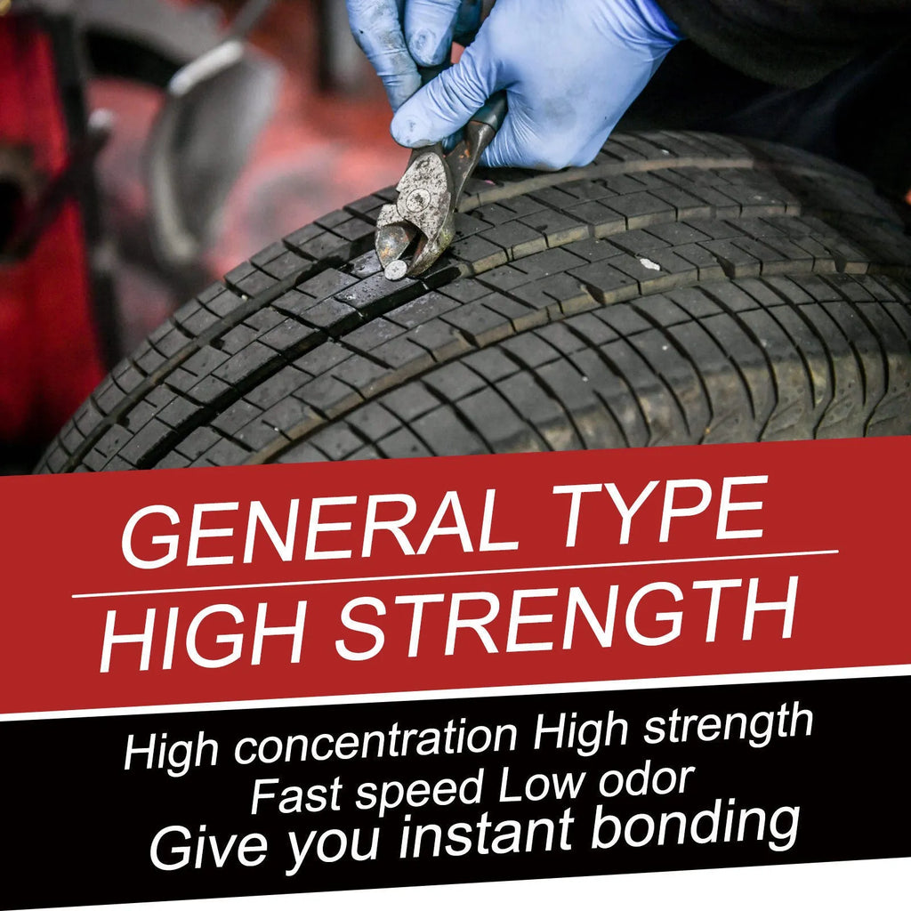 30ml tyre crack repair glue bottle with hydroxyethyl fibre and acrylic resin formulation