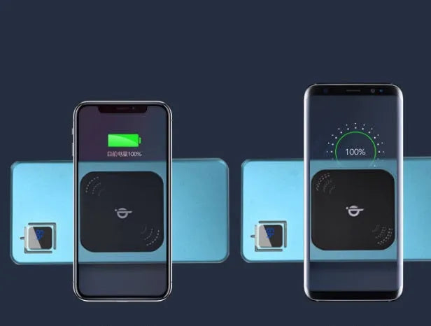 A black portable power bank with an LCD screen showing battery percentage, alongside silver, red, and blue colour options.