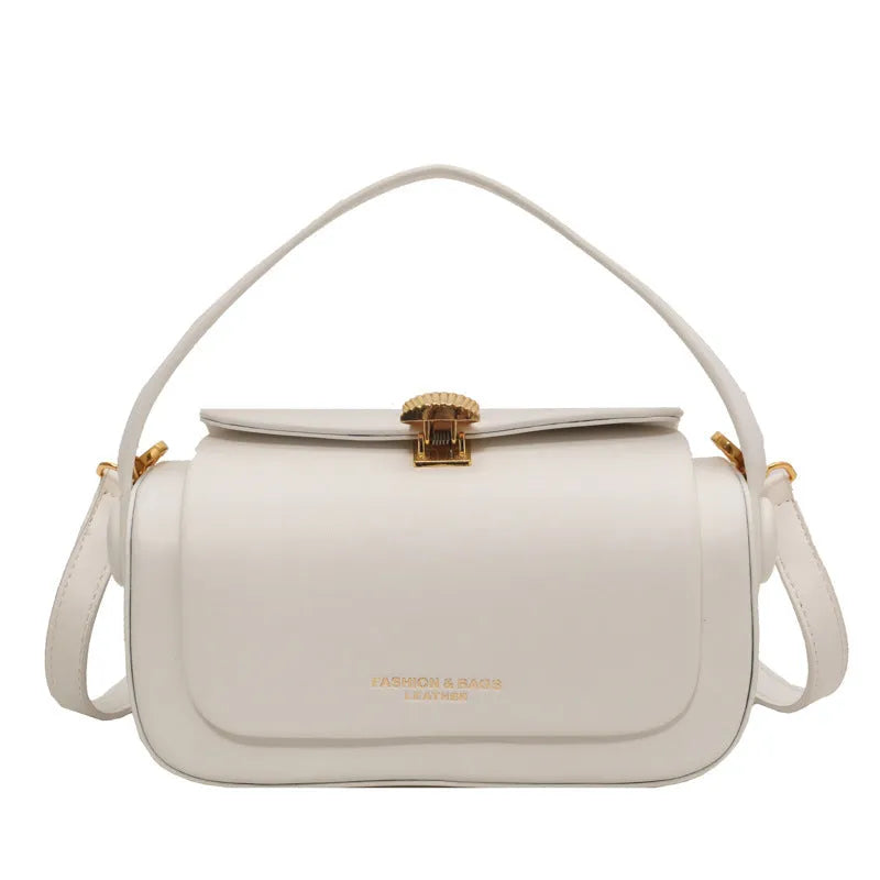 Women's personalised PU messenger bag with letter detailing in casual style