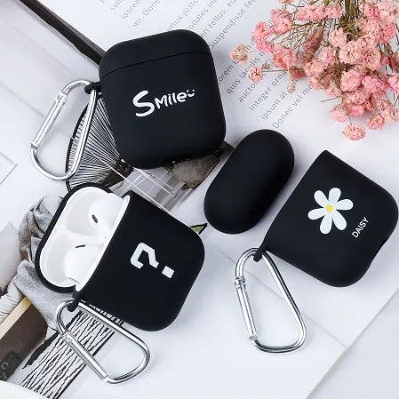 PC plastic back cover for Apple AirPods earphone cases with decorative designs
