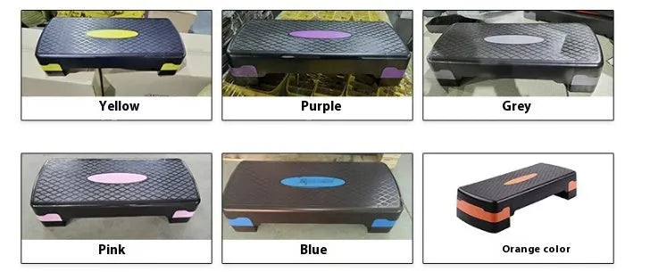 Grey Fit Step aerobic fitness platform on a floor, showing its 68cm length and 15cm height.