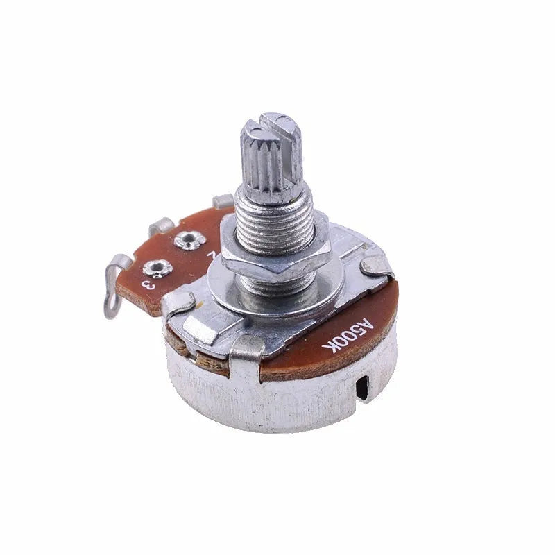 A single metal electric guitar potentiometer knob for tone and volume control replacement.