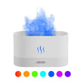 Square black ultrasonic aroma diffuser with flame LED effect and mist output