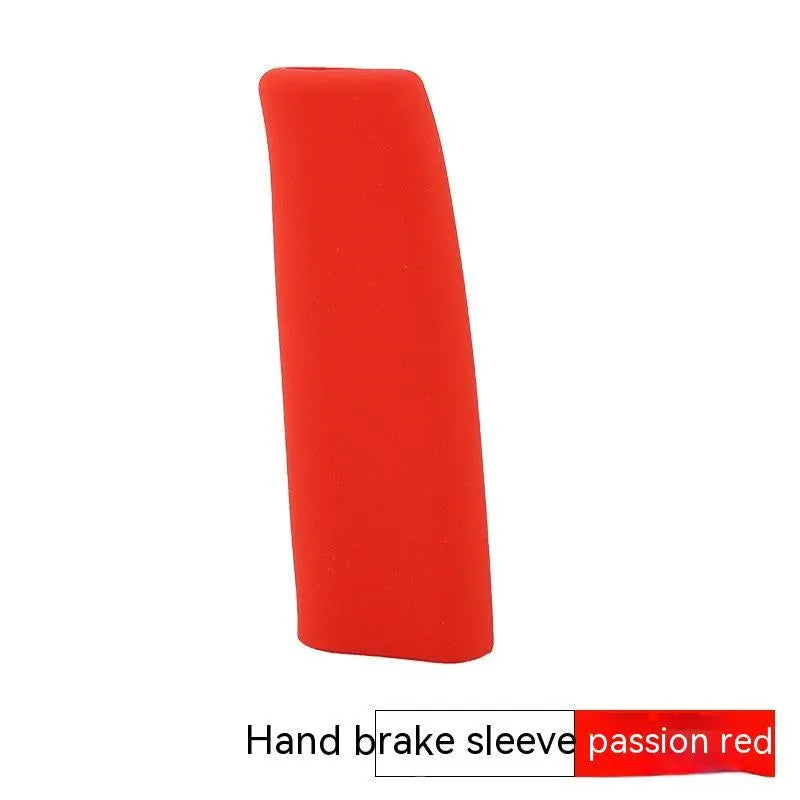 Silicone handbrake sleeve for cars in five colours: black, grey, beige, red and blue