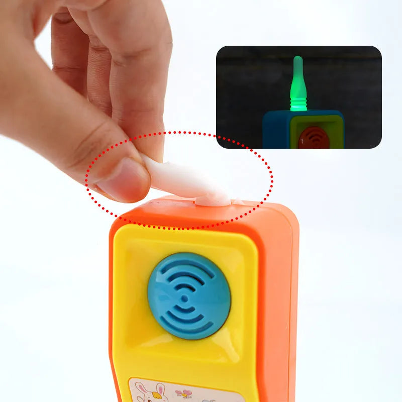 Children's educational cartoon animal toy with sound and light features for age 3