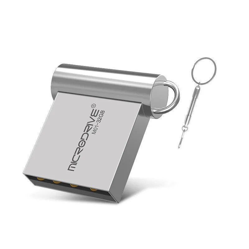 Metal mini USB 2.0 flash drive 32GB in black grey with compact thumb design