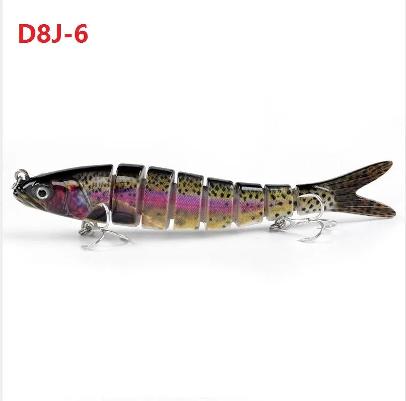 14cm ABS fishing lure with 8-segment body and realistic 3D eyes