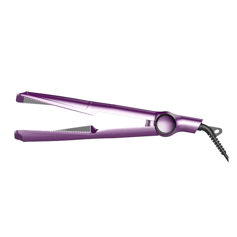 2-in-1 hair straightener and crimper with LCD screen and adjustable temperature dial, black colour, UK plug
