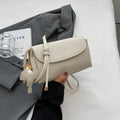 Soft PU small pillow shoulder bag 21cm with phone pocket, black colour, urban simple style