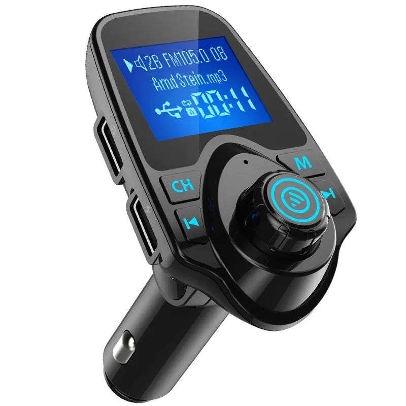 Black car Bluetooth hands-free transmitter with FM, USB and SD card functions