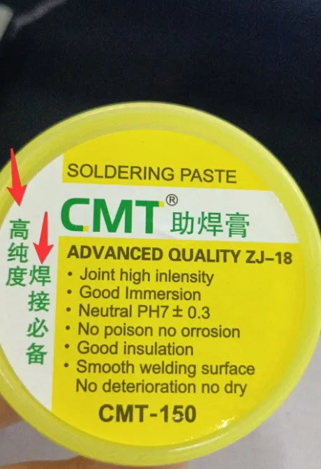 CMT rosin soldering flux paste for electric soldering iron in 85g or 50g containers