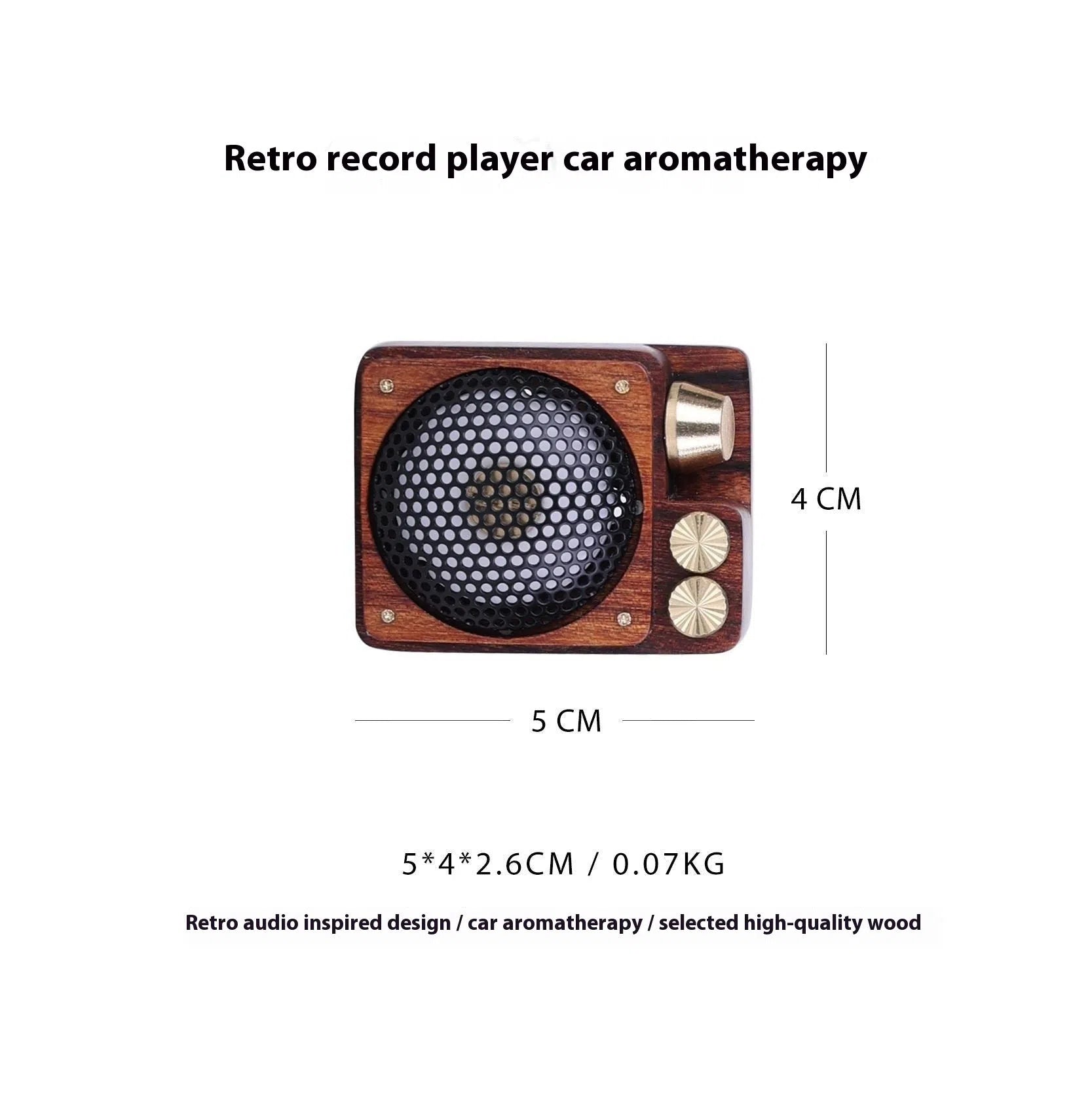Retro record player car aromatherapy ornament with long-lasting light perfume for vehicle interior décor