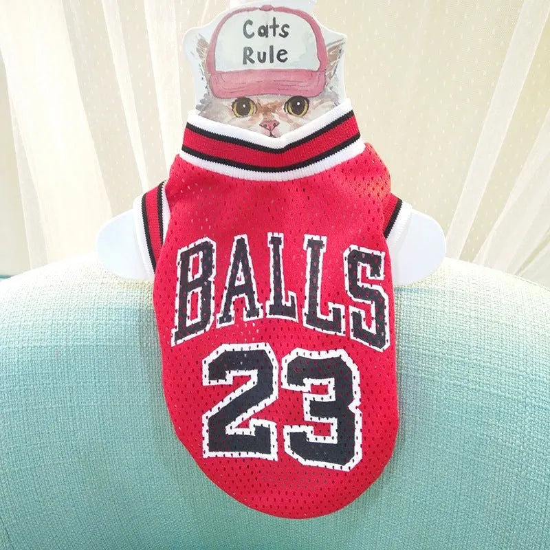 Black and red polyester dog sweatshirt vest for small to XXL sized pets