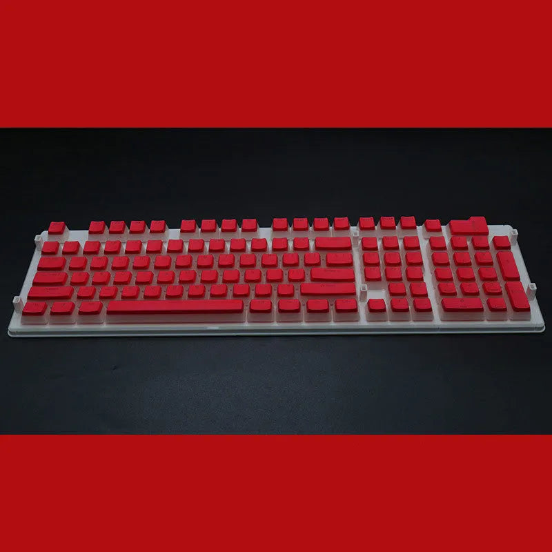 Set of 108 translucent PBT keycaps for mechanical keyboards in various colours on a white background.