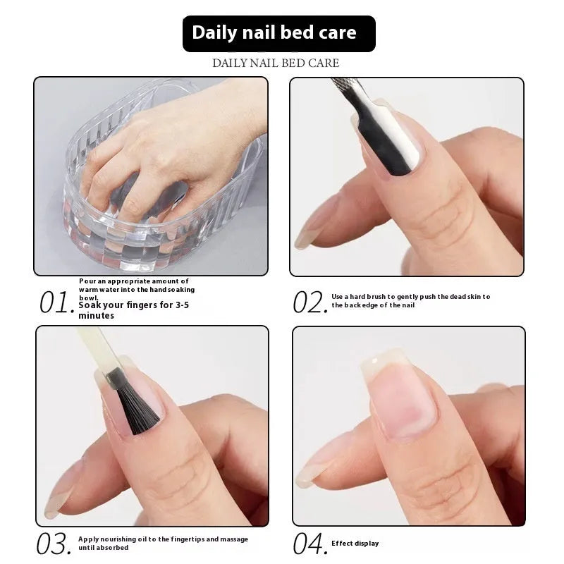 L45 transparent plastic manicure bowl on white background for nail soaking