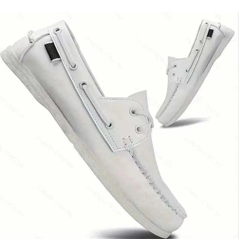 Men's British style casual shoes in artificial PU with flat heel and round toe design