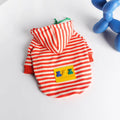 Orange cotton hooded sweater for dogs with Japanese style design