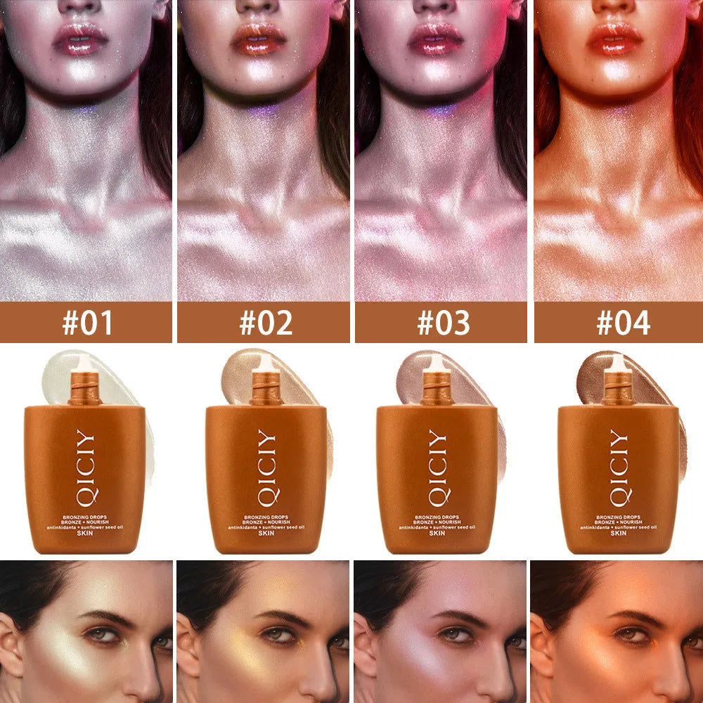 30ml face and body brightening contour liquid bottle with four shade options