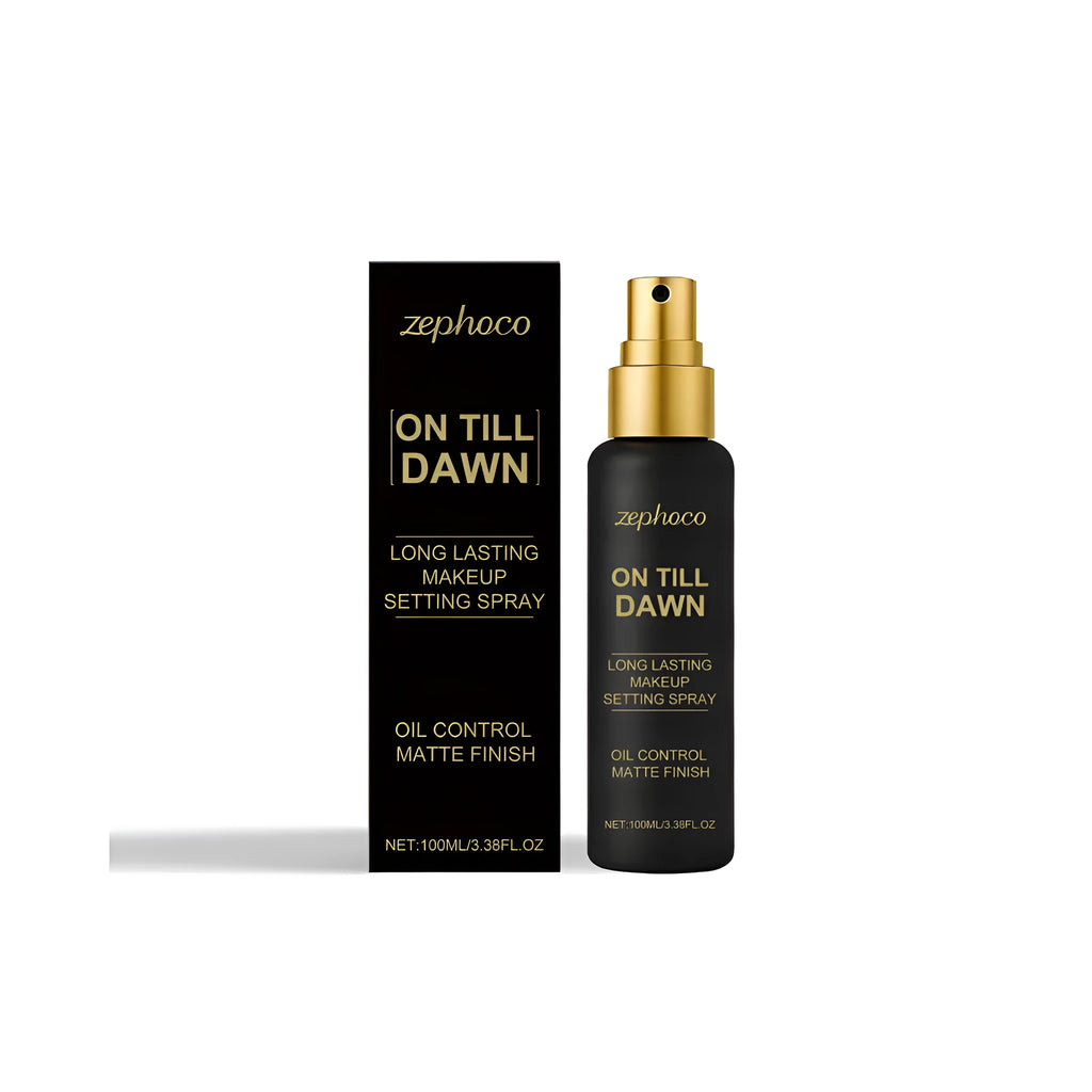 100ml bottle of makeup setting spray for long-lasting wear and oil control.