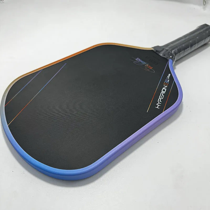 Aurora multicolour Hyperion pickleball racket with T700 carbon fibre matte finish.