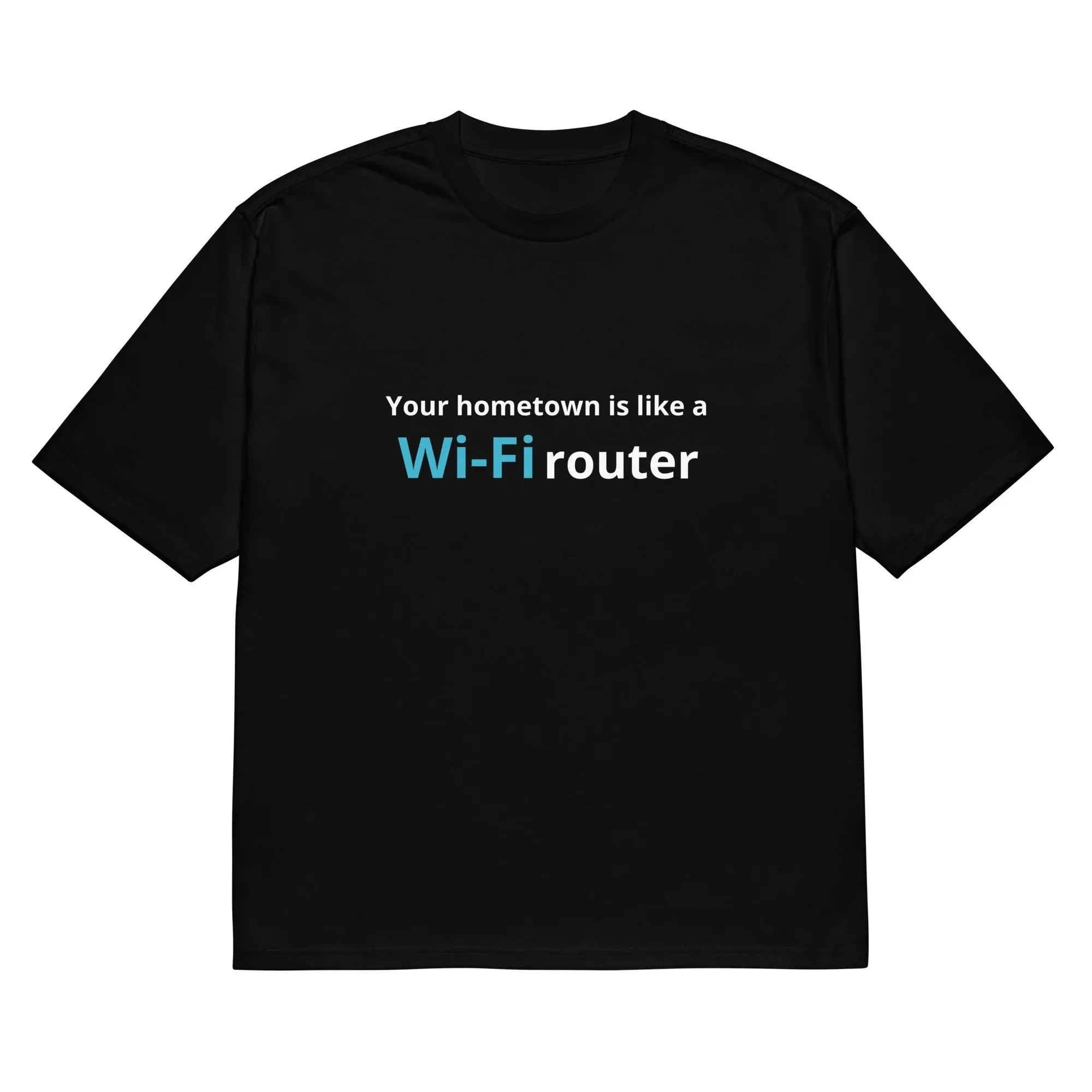 Black men's loose fit t-shirt with a large 3D digital cartoon print on the front.