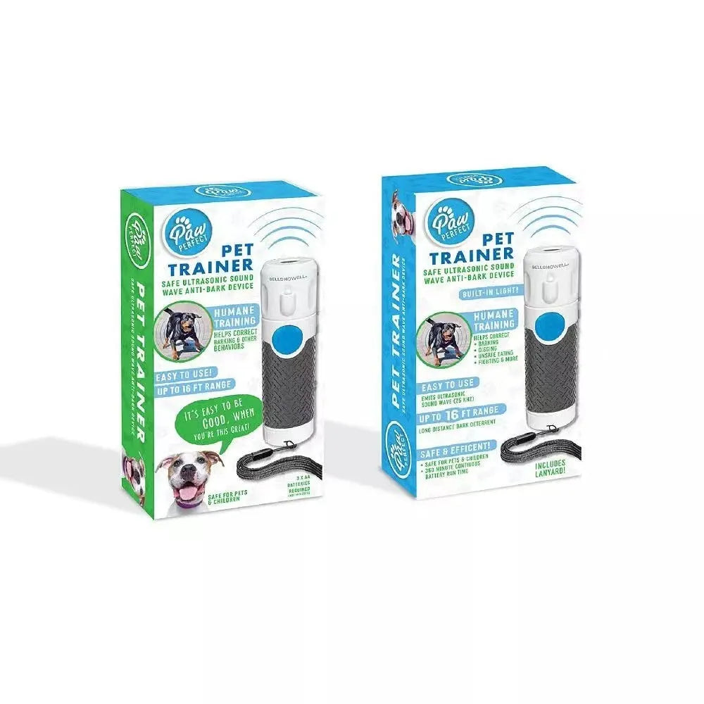 White ABS plastic handheld ultrasonic dog bark stop trainer device