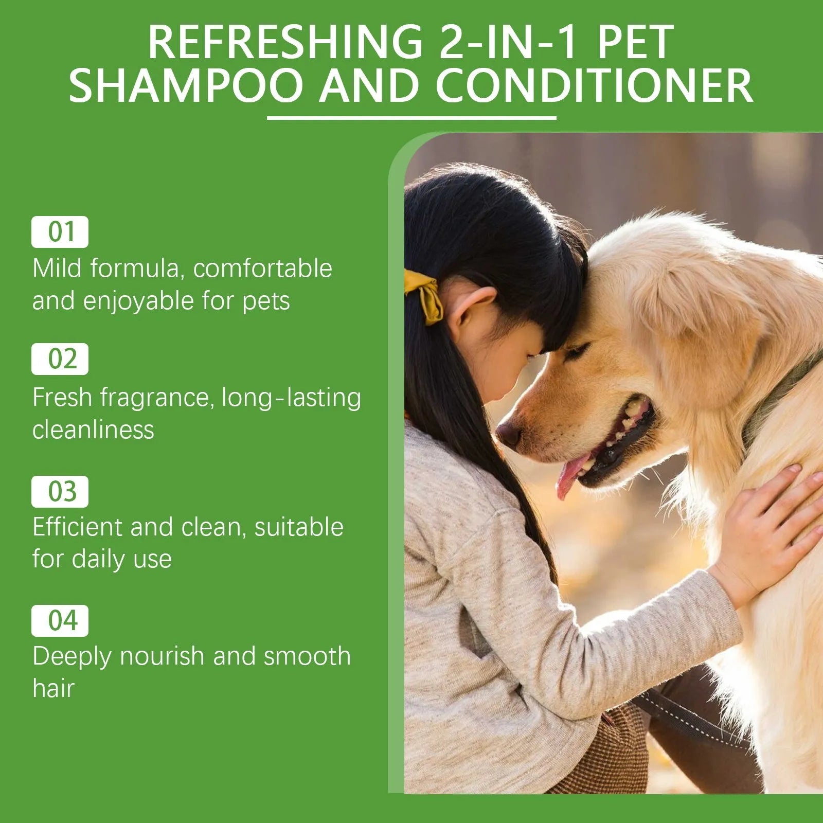 A 100ml bottle of pet 2-in-1 shampoo and fragrance shower gel for dogs and cats.