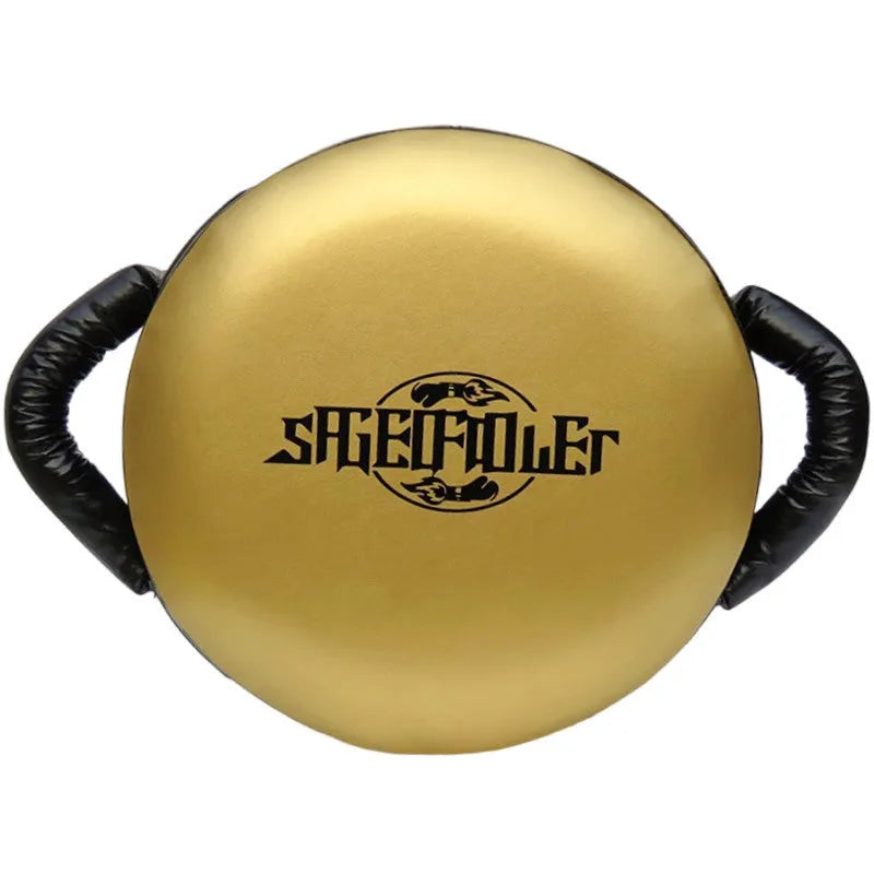 Boxing training shield target handheld PU punching pad in fluorescent green for speed and reflex drills