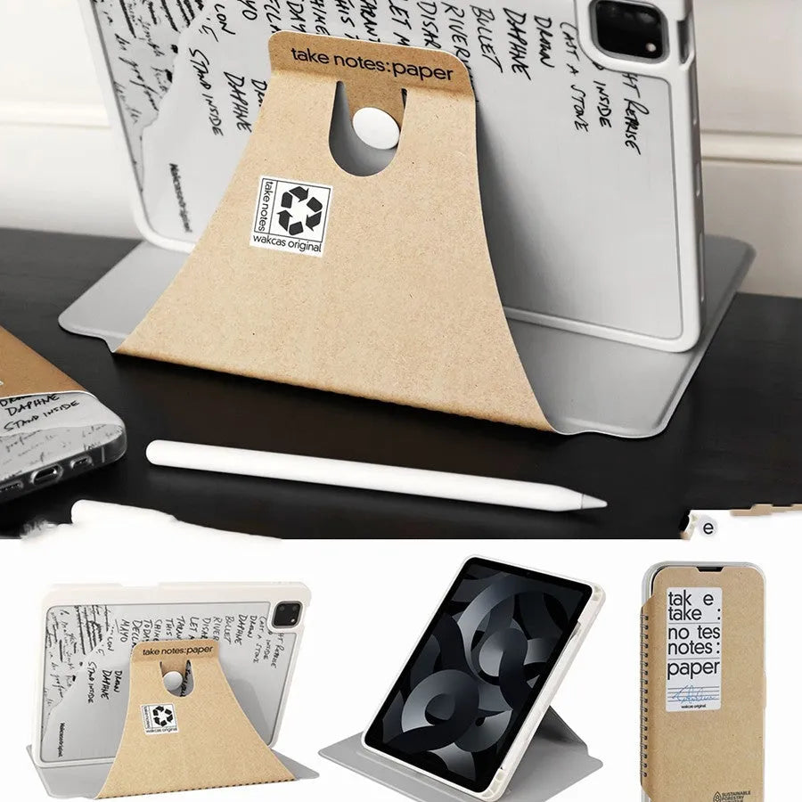 TPU kraft paper pattern tablet case for iPad showing fall protection back panel