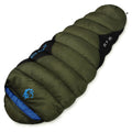 Mummy-style outdoor sleeping bag in army green with compression bag for camping