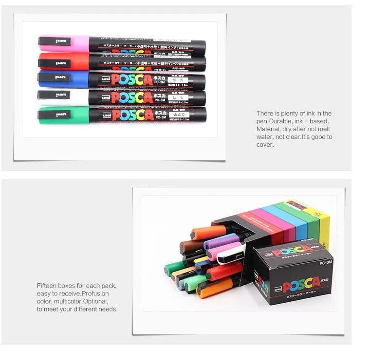 Doodle 0.9 acrylic marker 8-colour set in plastic case with red blue black white green yellow pink water blue markers