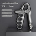 Adjustable electronic spring grip with digital counter display in orange, red or grey options