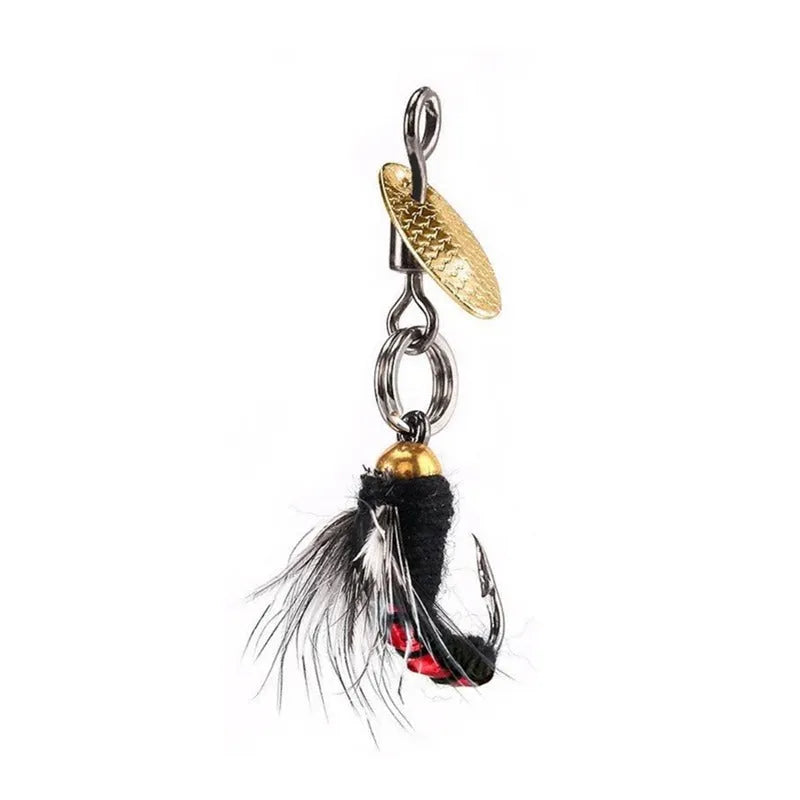 Bionic poisonous mosquito hook 5-piece fishing set with multicolour insect patterns
