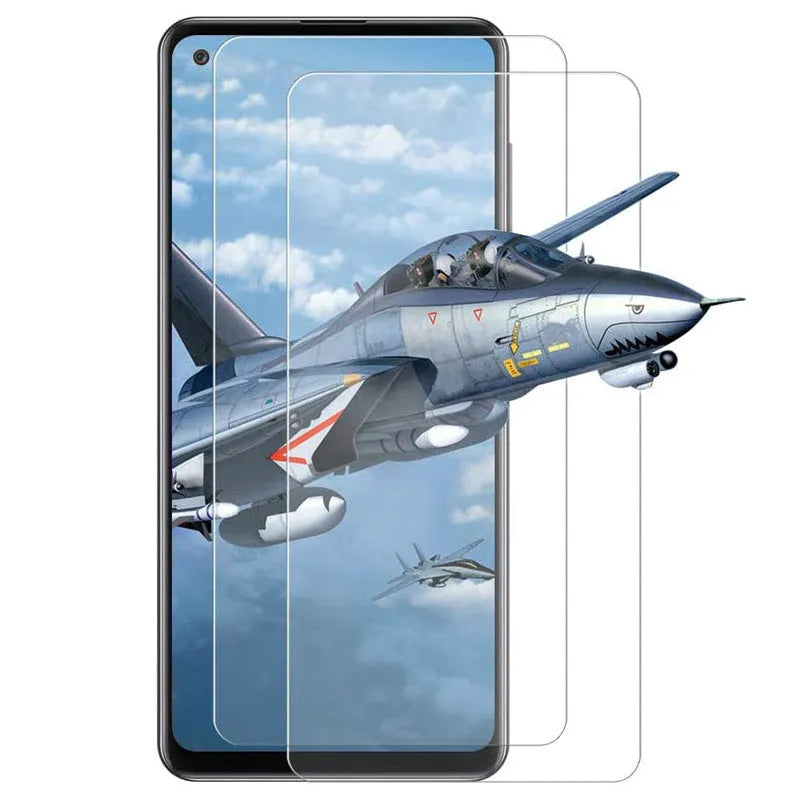 Toughened glass screen protector for Samsung Galaxy phone with anti-peep privacy feature.