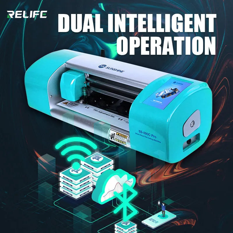 SS-890C PRO black metal film cutting machine with smart 16 inch knife head for mobile phone screen protectors