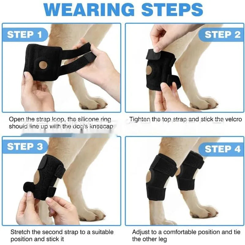 Black polyester pet leg guard for joint rehabilitation in three sizes